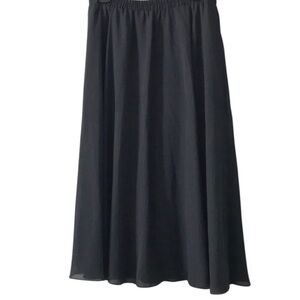 Navy Voile lined Mid-Calf Skirt